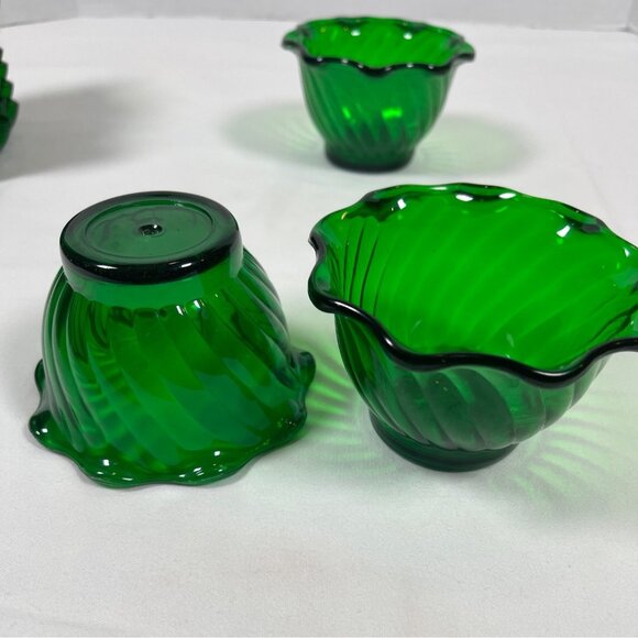 Green Holiday Christmas Tree Snack Candy Nut Dish Bowl Plastic 13 Pc Set Vintage - Picture 15 of 16